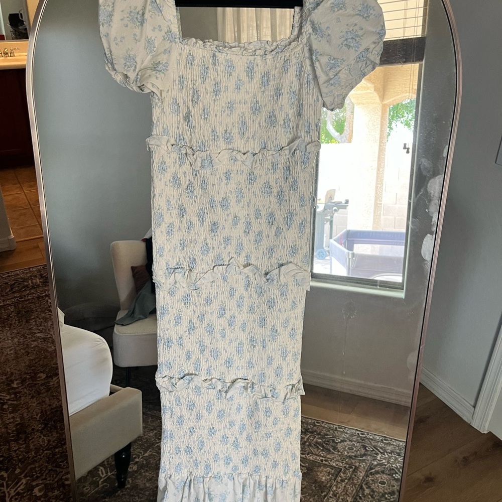 Floral Puff Sleeve Maxi Dress